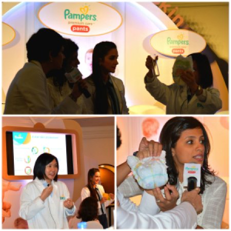 Pampers Premim Care Pants being tested for the features it boasts of..